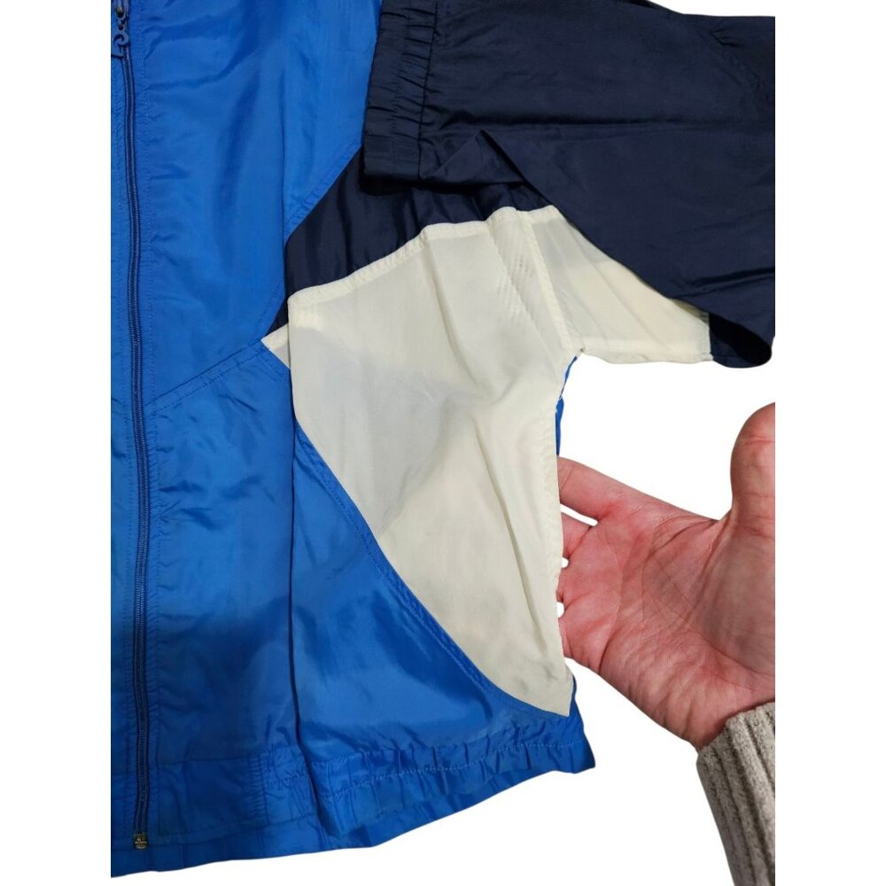 Pierre Cardin Mens Blue Colorblock Windbreaker Jacket Vintage 90s Nylon Large - Picture 6 of 7